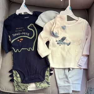 Carter's Navy and Cream Baby Outfit Set
